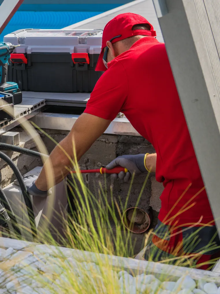 Professional pool vacuuming and maintenance service for crystal clear water