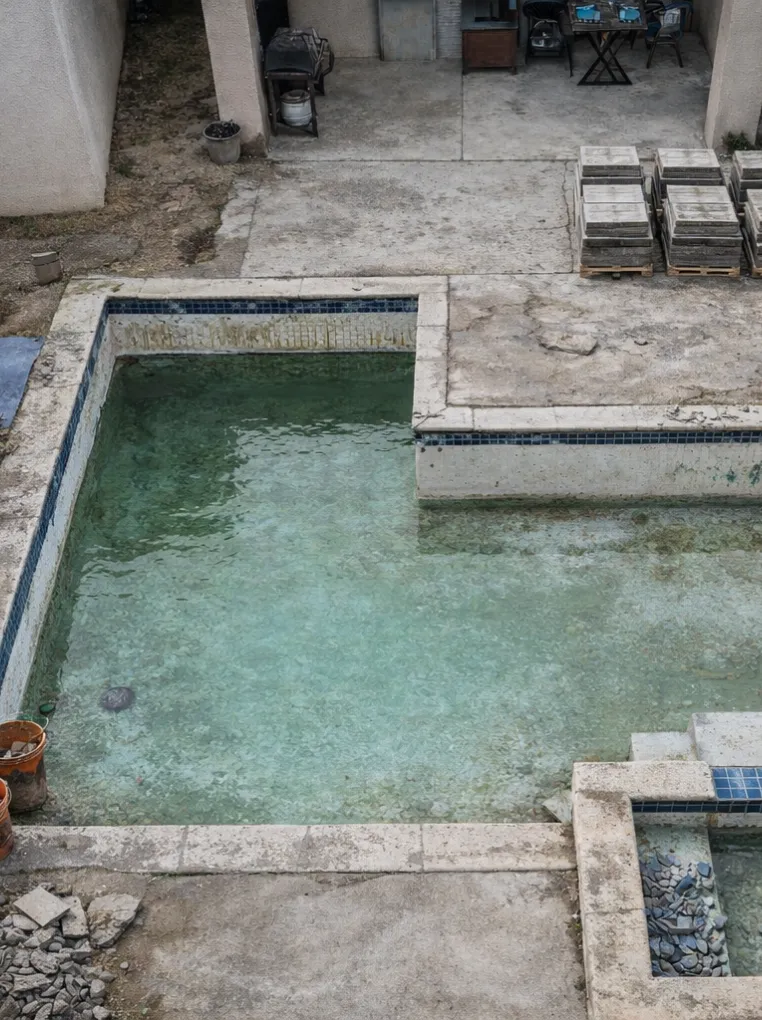 Luxury pool remodeling and surface resurfacing project in Los Angeles.